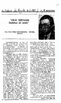 "Julio Cortázar: cuidando del mundo"