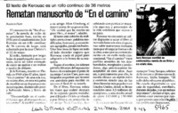 Remata manuscrito de "En el camino".