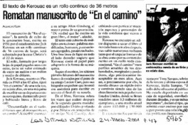 Remata manuscrito de "En el camino".