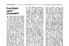 Cortázar !qué cronoplo¡