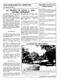 La Muerte se llevo a dos valores literarios