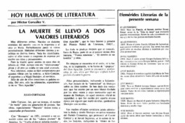 La Muerte se llevo a dos valores literarios