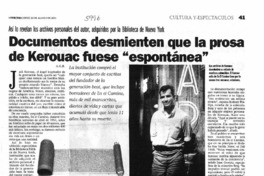 Documentos desmienten que la prosa de Kerouac fuese "espontánea"