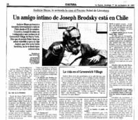 Un amigo íntimo de Joseph Brodsky está en Chile