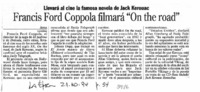 Francis Ford Coppola filmará "On the road".
