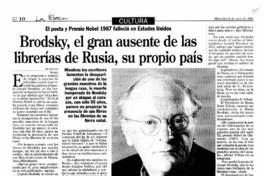Brodsky, el gran ausente de las librerías de Rusia, su propio país.