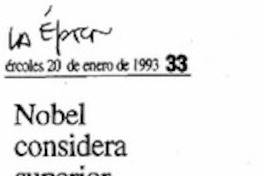 Nobel considera superior a la poesía.
