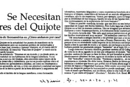 Se necesitan lectores del Quijote.