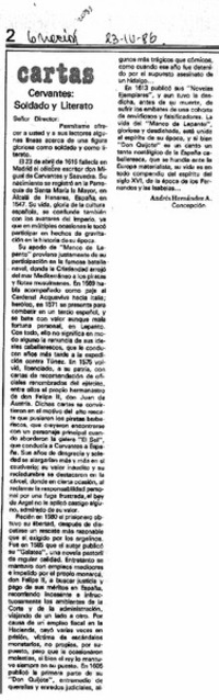 Cervantes, soldado y literato