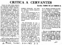 Crítica a Cervantes