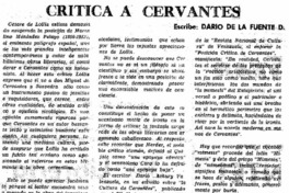 Crítica a Cervantes