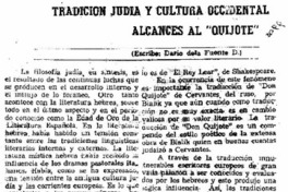 Tradición judía y cultura occidental alcances al "Quijote"