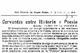 Cervantes entre historia y poesía