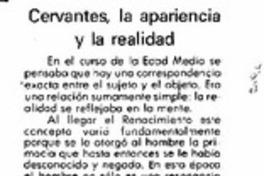 Cervantes, la apariencia y la realidad