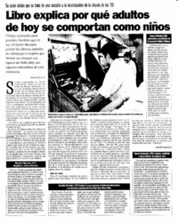 Libro explica por qué adultos de hoy se comportan como niños