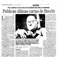 Publican últimas cartas de Brecht.