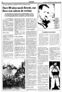 Hace 90 años nació Brecht, ese flaco con cabeza de recluta