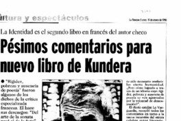 Pésimos comentarios para nuevo libro de Kundera.
