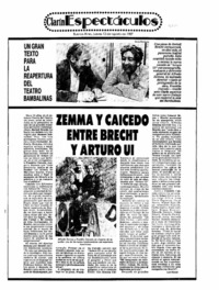 Zemma y Caicedo entre Brecht y Arturo Ui