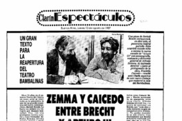 Zemma y Caicedo entre Brecht y Arturo Ui