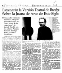 Estrenarán la versión teatral de Brecht sobre la Juana de Arco de este siglo.