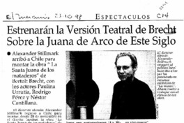 Estrenarán la versión teatral de Brecht sobre la Juana de Arco de este siglo.