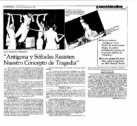 "Antígona y Sófocles resisten nuestro concepto de tragedia"