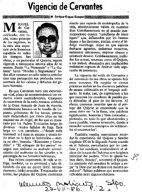 Vigencia de Cervantes