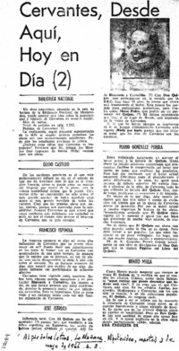 Cervantes, desde aquí, hoy en día.