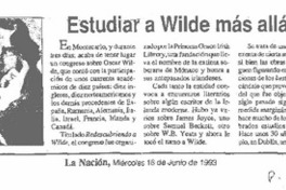 Estudiar a Wilde más allá del prejuicio.