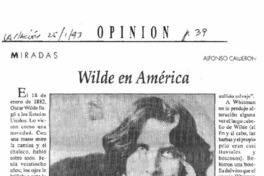Wilde en América