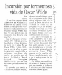Incursión por tormentosa vida Oscar Wilde.