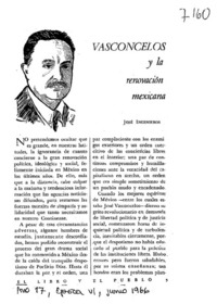 Vasconcelos y la renovación mexicana
