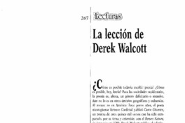 La lección de Derek Walcott