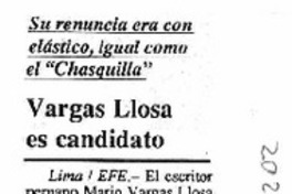 Vargas Llosa es candidato.