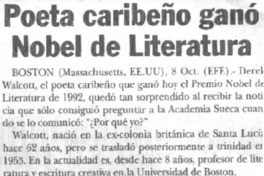 Poeta caribeño ganó Nobel de Literatura.