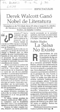 Dereck Walcott ganó Nobel de Literatura.