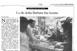 Lo de doña Barbara fue locura