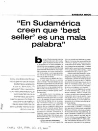 "En Sudamérica creen que "Best Seller" es una mala palabra"