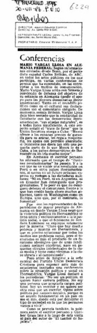 Mario Vargas Llosa en Alemania Federal.