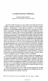 La poesía de Walt Whitman