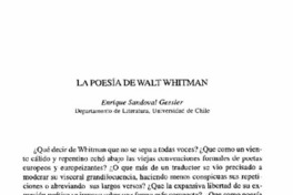 La poesía de Walt Whitman