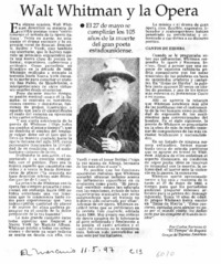 Walt Whitman y la ópera
