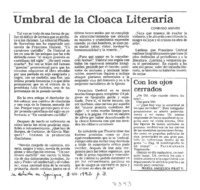 Umbral de la cloaca literaria