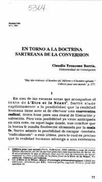 En torno a la doctrina Sartreana de la conversion