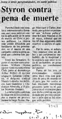 Styron contra de pena de muerte.