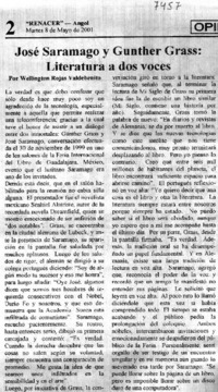 José Saramago y Gunther Grass: literatura a dos voces