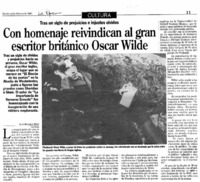 Con homenaje reivindican al gran escritor británico Oscar Wilde