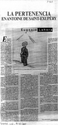 La Pertenencia en Antoine de Saint-Exupéry