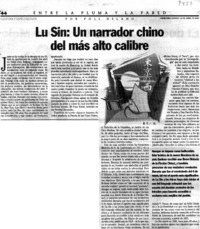 Lu Sin: Un narrador chino del más alto calibre
